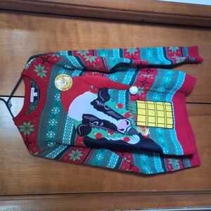 NWOT Ugly Christmas Sweater - Christmas Cow with Drink Holder XL